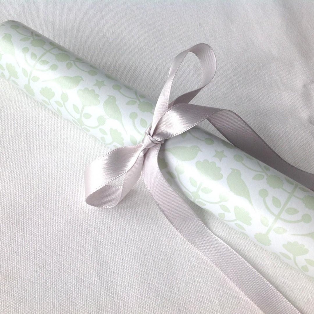 Boxed paid wrapping (for baby booties) Light green x Silver ribbon - 其他 - 其他材质 