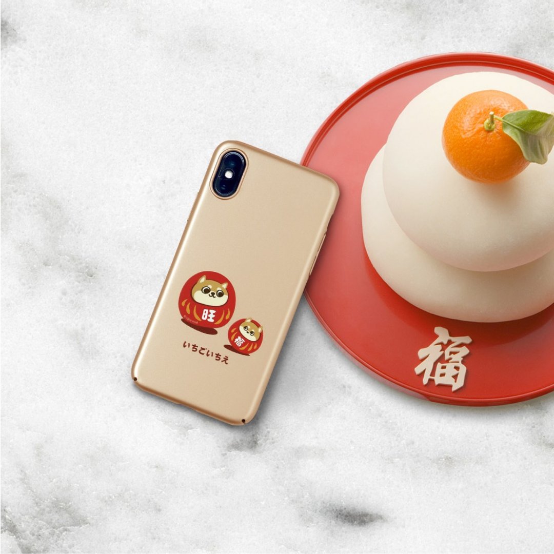 iPhone 6/7/8/Plus/X/SE2 旺福柴犬不倒翁 超轻薄磨砂手机壳 - 手机壳/手机套 - 塑料 金色