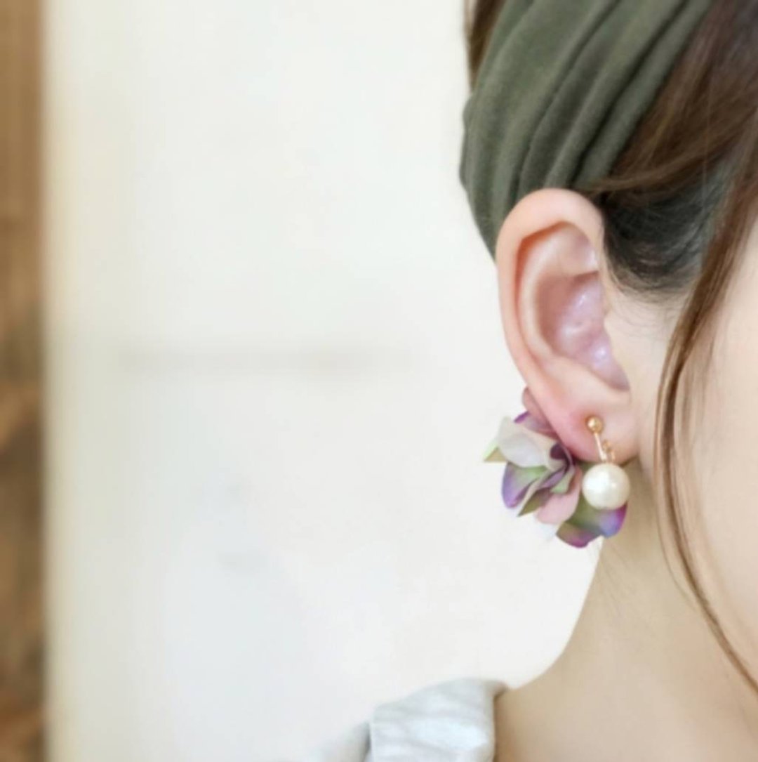 Additional order earrings - 耳环/耳夹 - 植物．花 绿色