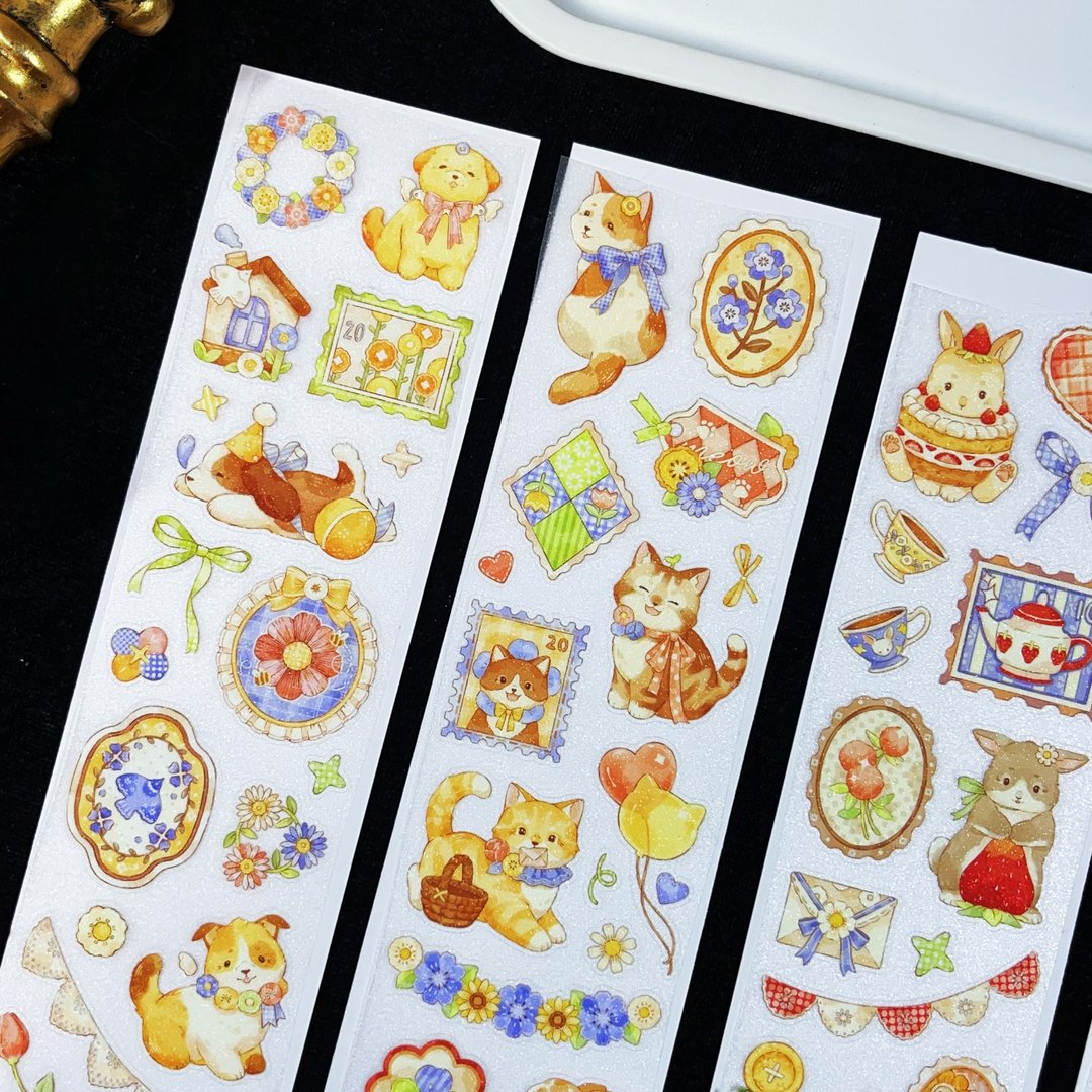 喵乐生活原创盐系手帐和纸pet胶带可爱猫咪拼贴 - 纸胶带 - 塑料 