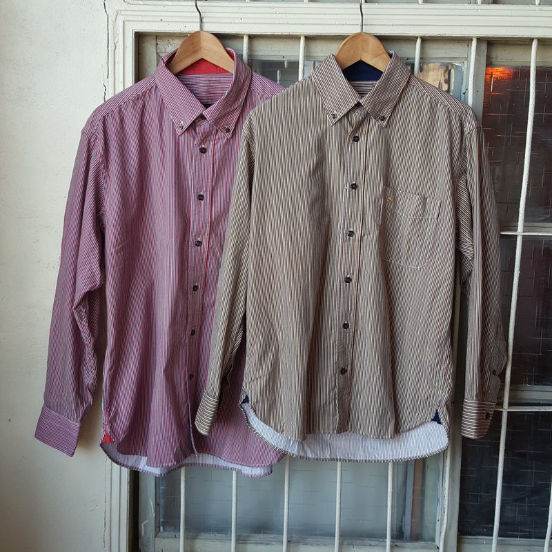 【纯棉】复古灯芯绒细致印花衬衫 - 男装衬衫 - 棉．麻 紫色