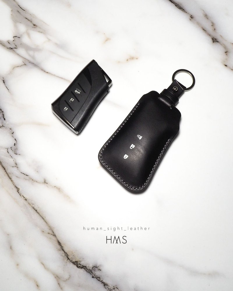 意大利植鞣牛皮 Lexus UX200 车匙套 - 钥匙链/钥匙包 - 真皮 黑色