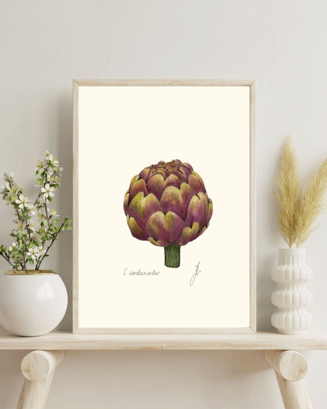 朝鲜蓟植物画 手绘蔬菜厨房挂画 - 电子手绘真人画像/绘画/插画 - 其他材质 