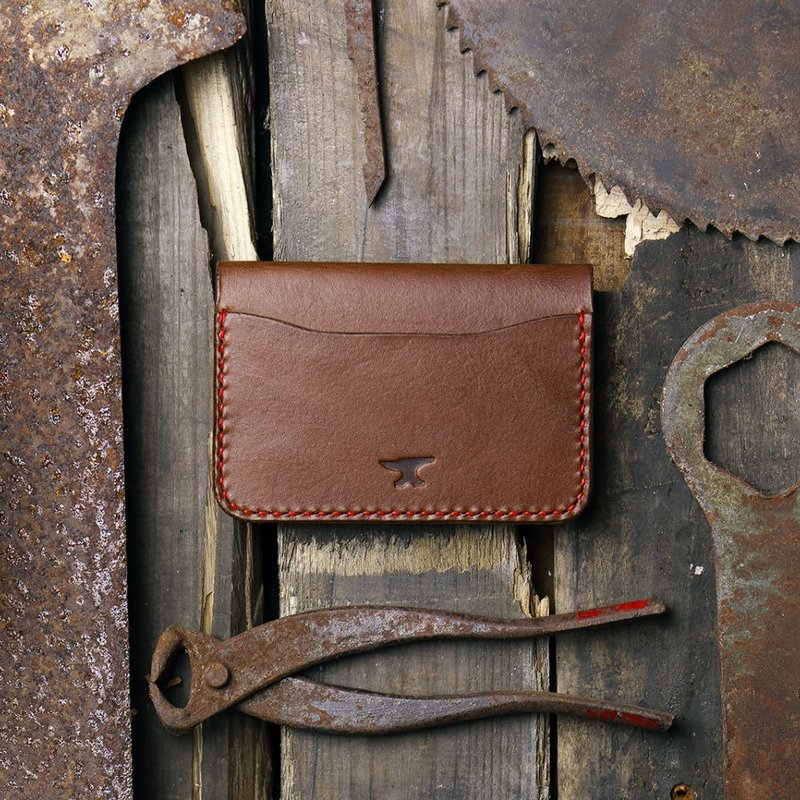 Dwarf 双折卡夹 - 咖啡 - 名片夹/名片盒 - 真皮 咖啡色