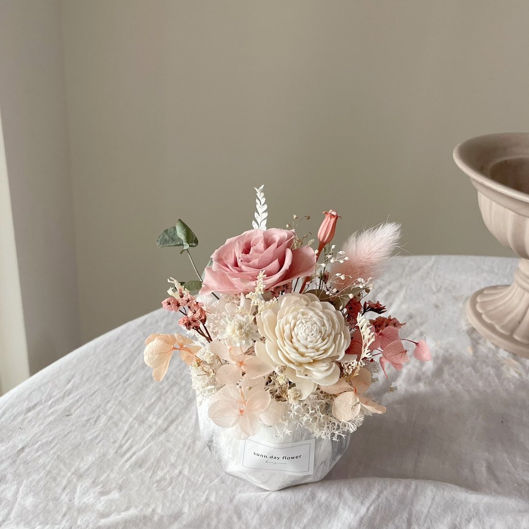 【永生扩香盆花】莫兰迪色 情人节礼物 香氛 居家摆饰 生日礼物 - 干燥花/捧花 - 植物．花 