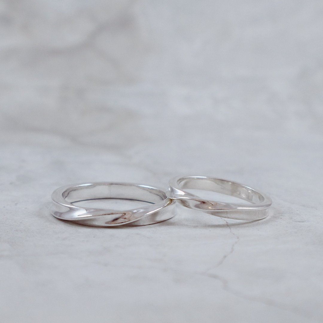 螺旋凹弧 / 变化款・金工银戒・婚戒对戒・一人成班 - 金工/饰品 - 纯银 