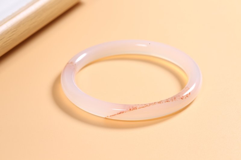 【手镯】圈口56.5/招财•好运•绵年/手镯手环手链/天然玛瑙礼物 - 手链/手环 - 玉石 透明