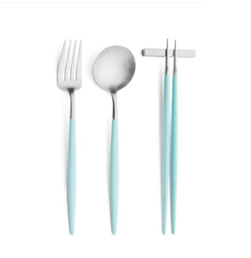 葡萄牙 Cutipol  GOA   蒂芬妮银  中餐三件组(叉匙筷子组) - 餐刀/叉/匙组合 - 不锈钢 蓝色