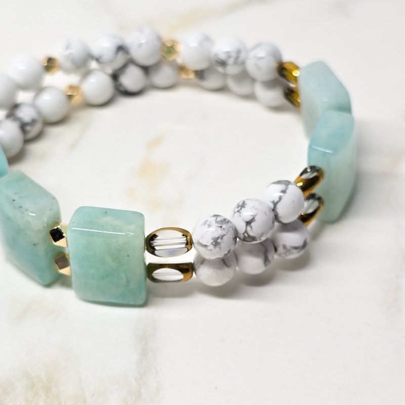 天河 泠泠 / 水晶手链 x 天河石 x 白松石 - 手链/手环 - 水晶 