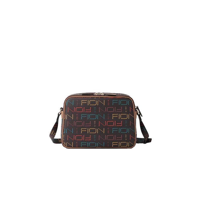 FION MULTI COLOR PVC 皮革相机袋 斜背包 侧背包 - 侧背包/斜挎包 - 人造皮革 咖啡色