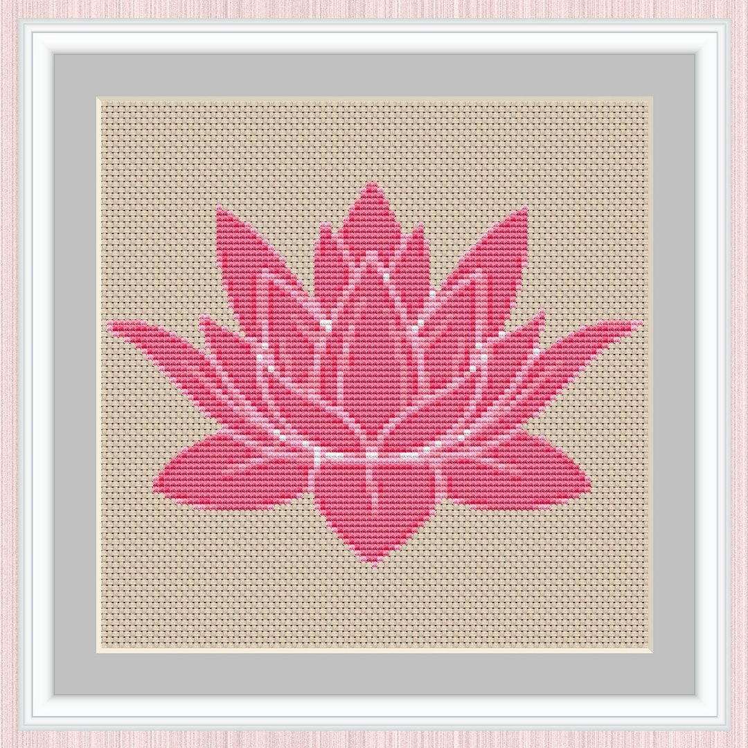 十字绣图案 粉色莲花 • 粉色莲花 • Padma PDF 格式 - 手工艺教程/工具书 - 其他材质 