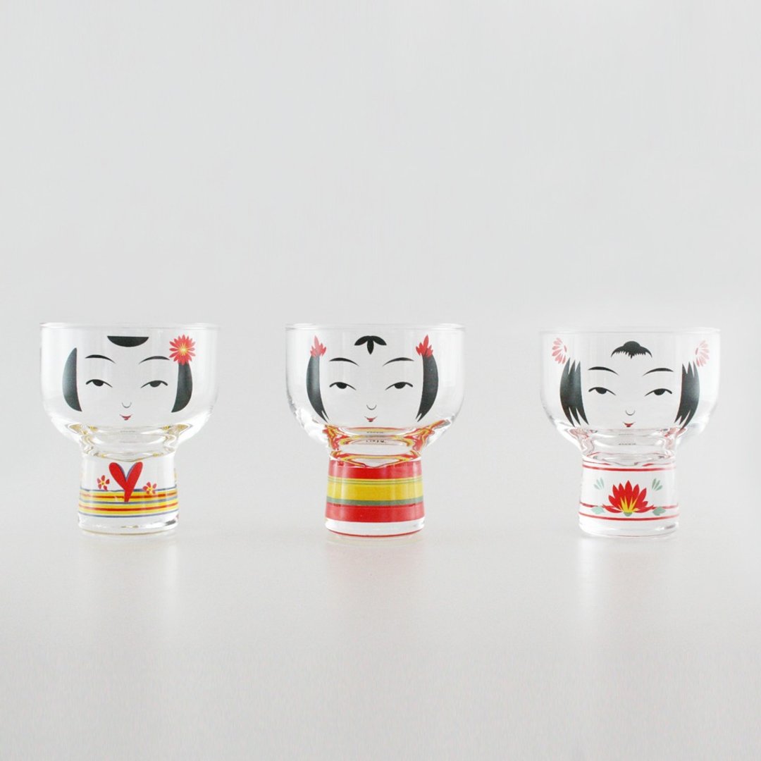 Kokeshi Glass / Set of 3 - 玻璃杯 - 玻璃 