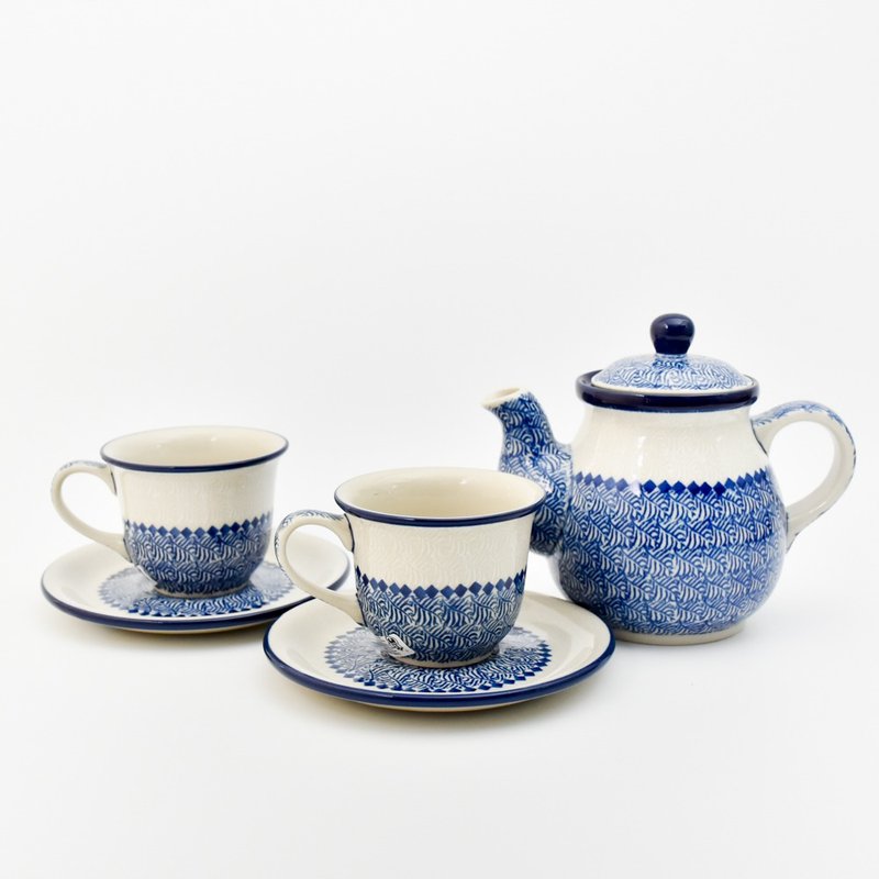 波兰手工陶杯壶组(1壶2杯组) - 茶具/茶杯 - 陶 