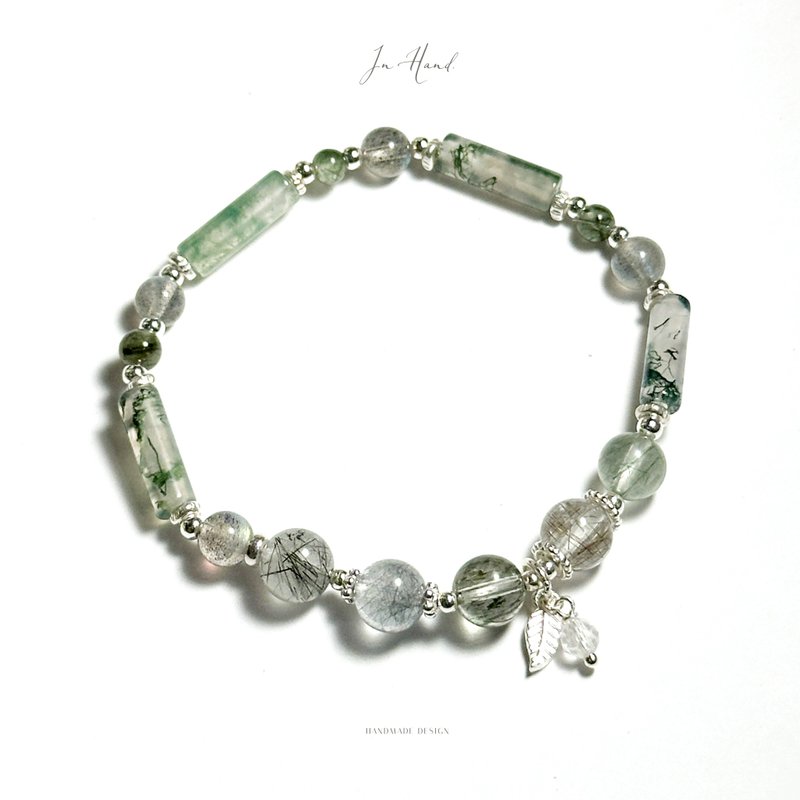 荡漾松影-海藻玉.绿发晶.纯银设计款手链 - 手链/手环 - 水晶 绿色