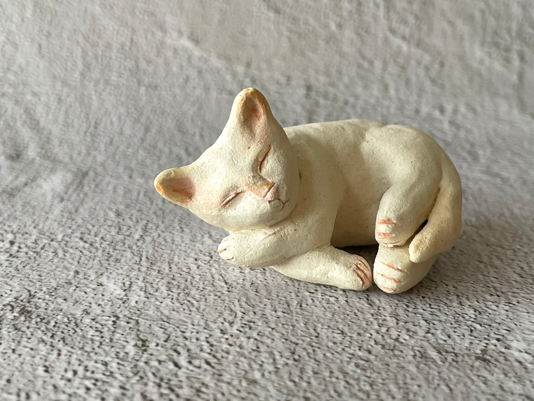 别吵我 - 猫儿在睡 - 玩偶/公仔 - 陶 银色