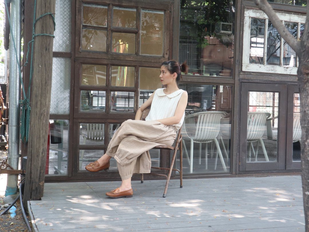 LARINN / Pants 2-16 / handwoven cotton Beige - 中性裤装 - 棉．麻 卡其色