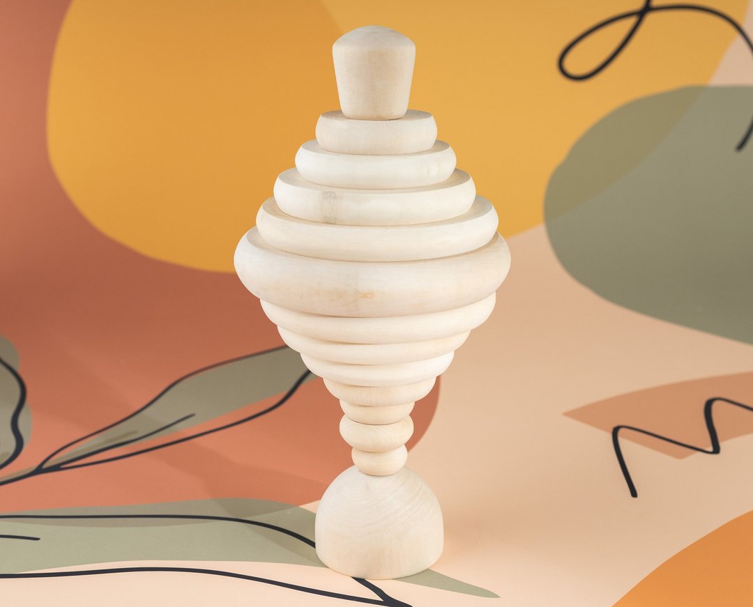 Wooden Stacking Toy 11 inch Eco-friendly Wooden pyramid Educational Toy Kids - 玩具/玩偶 - 木头 