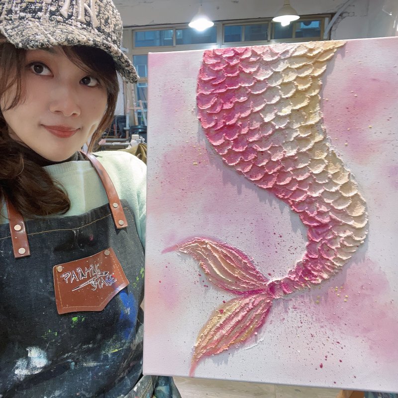 王咖咖 油画－粉红美人鱼幻想 6F - 海报/装饰画/版画 - 颜料 粉红色