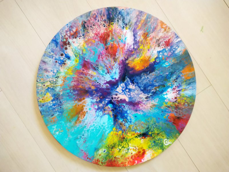 抽象绘画－美好的一天  地球1 - 订制画像 - 棉．麻 多色