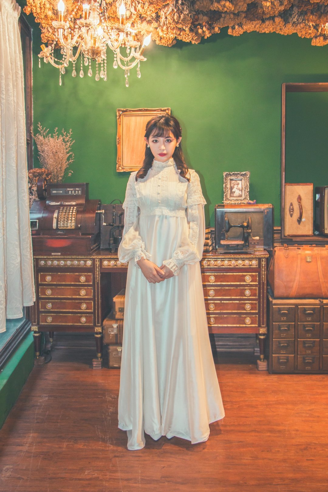 CreamyWhite 1970s古董婚纱_高领高腰款 - 晚装/礼服 - 其他材质 白色