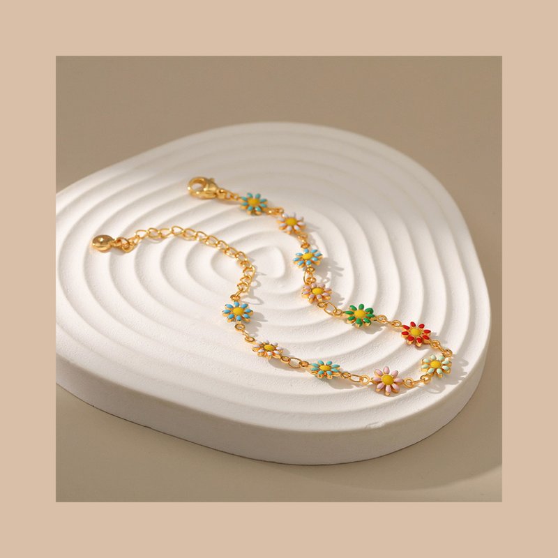 小雏花铜镀18K真金民族风复古小清新手链 - 手链/手环 - 其他金属 