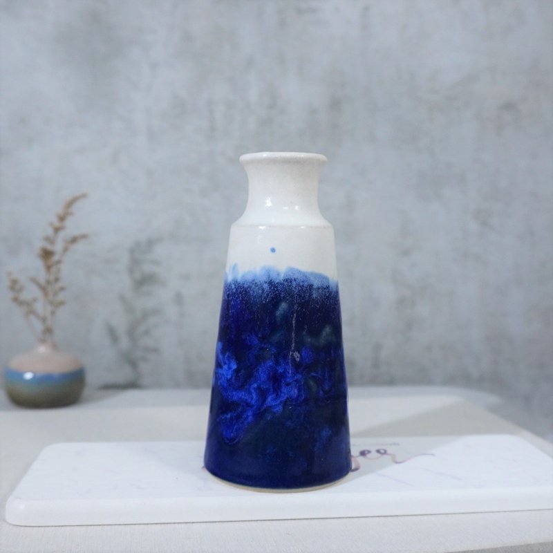 宝蓝大高腰花瓶-约13CM - 花瓶/陶器 - 陶 多色