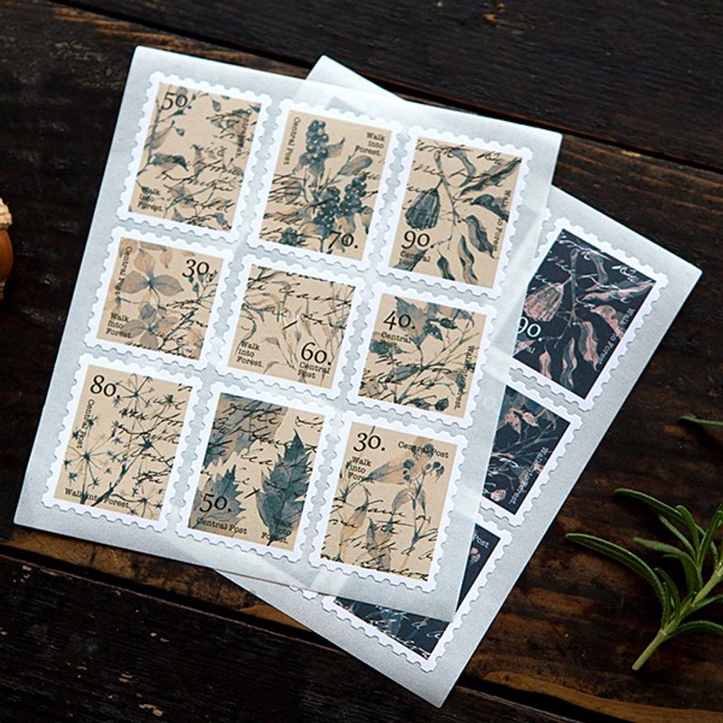 OURS Central Post 邮票贴纸 - 陈旧叶拓 - by Hank 汉克 - 贴纸 - 纸 蓝色