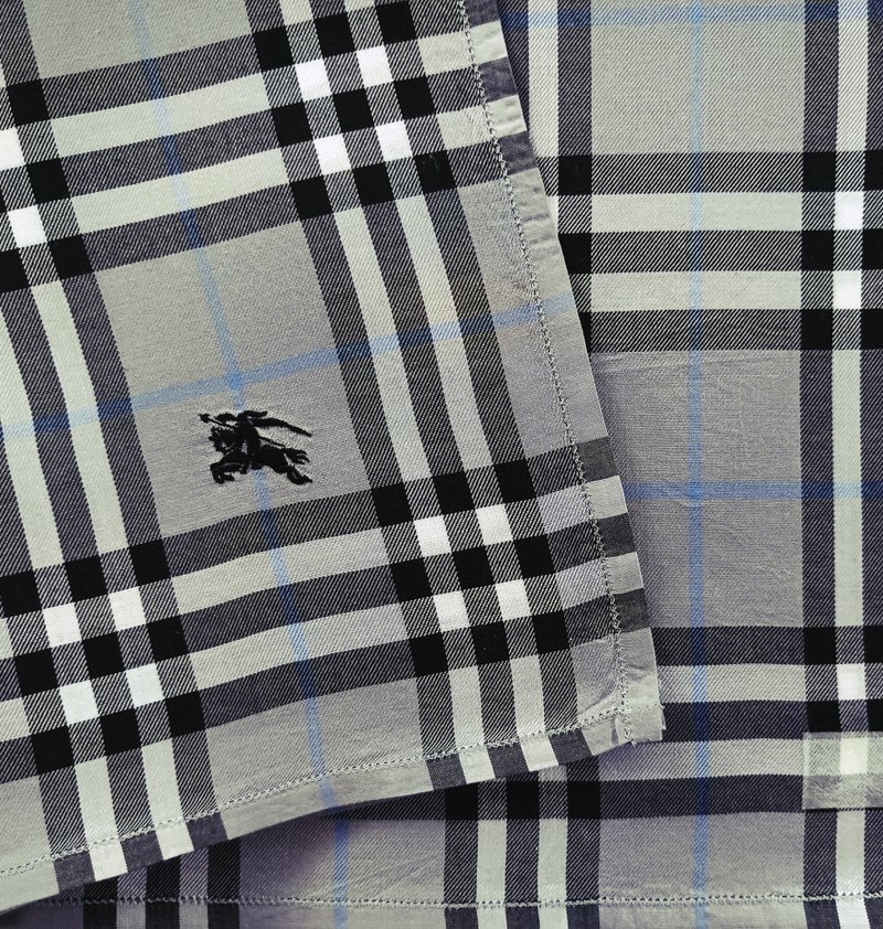 Burberry 复古手帕，格纹图案，灰， Burberry - 手帕/方巾 - 棉．麻 