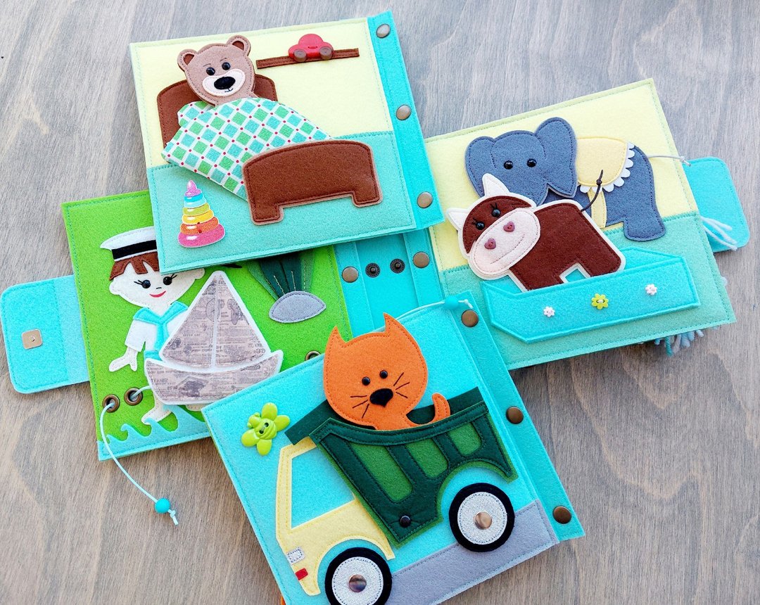 Montessori Development Mini-Book Nature, TACTILE BOOK FOR A BABY, 我的第一本書 3 - 玩具/玩偶 - 其他材质 多色