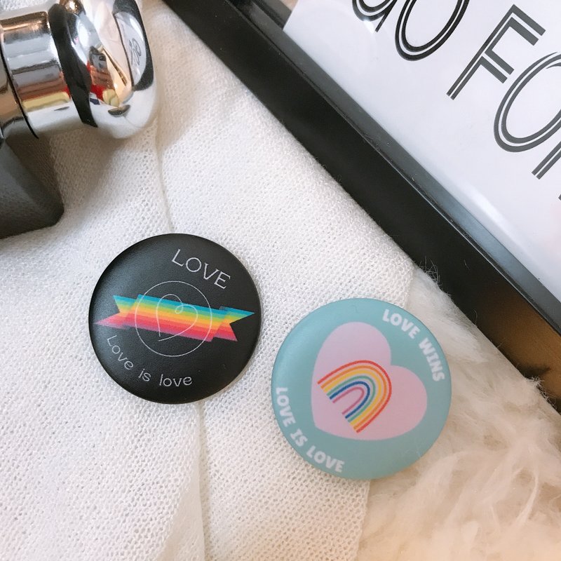 Rainbow同志游行彩虹别针雾面胸针胸章徽章2件组 - 胸针 - 不锈钢 多色