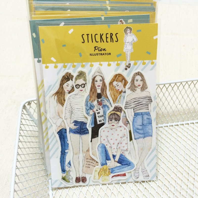 丹宁女孩 / 6入贴纸 - 贴纸 - 纸 