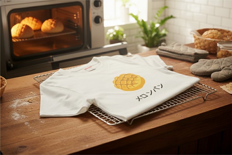 菠萝面包 T恤 |食物 插画|  A004 - 女装 T 恤 - 棉．麻 多色