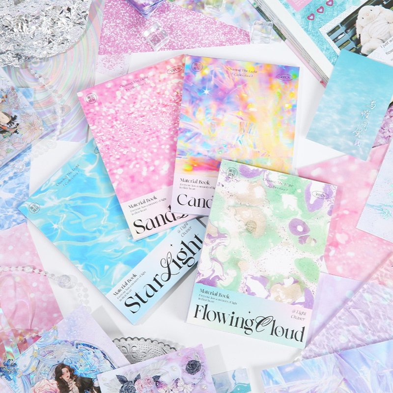 【追光回忆录】复古拼贴手帐素材纸 创意贴画背景打底DIY贴纸 4款 - 贴纸 - 纸 