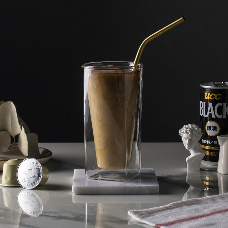 SQUARE双层玻璃杯-清透 - 玻璃杯 - 玻璃 银色