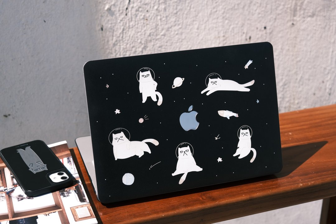 HELLO厌世猫星人电脑壳 MacBook Case - 平板/电脑保护壳 - 塑料 黑色