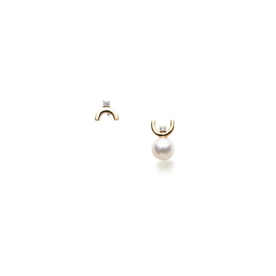 彩虹珍珠耳环 925银厚镀18K金 Rina Pearl Earring - 耳环/耳夹 - 珍珠 金色