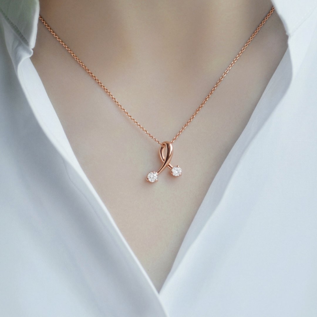 【极简项链系列】希望-玫瑰金 X 白水晶 - 项链 - 水晶 