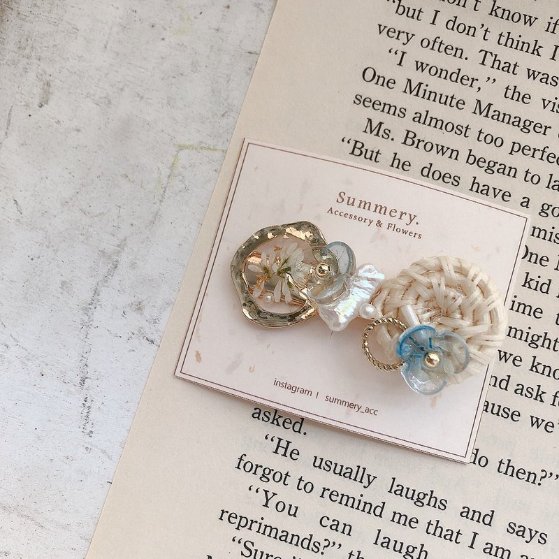 野餐日记/ 冬日雪花 短款发夹 - 发饰 - 植物．花 