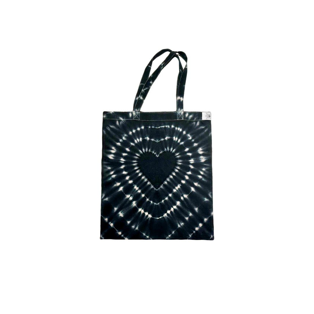 Come Black系列暗黑爱心Tote Bag - 手提包/手提袋 - 棉 黑色
