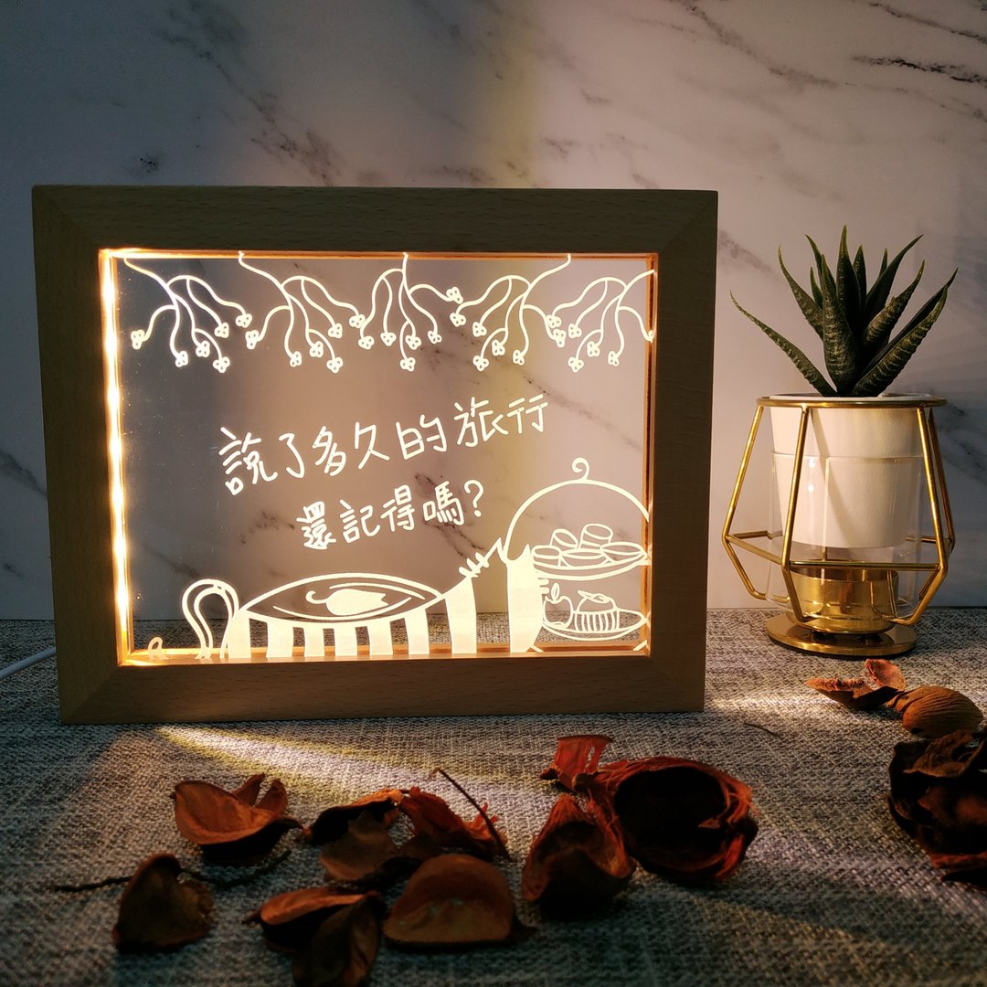 【定制化商品】空间氛围装饰品 日常小夜灯-午后猫咪 - 灯具/灯饰 - 木头 咖啡色