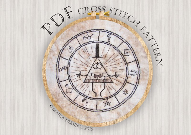 Bill Cipher's Wheel (Gravity Falls) PDF cross stitch pattern - 手工艺教程/工具书 - 其他材质 