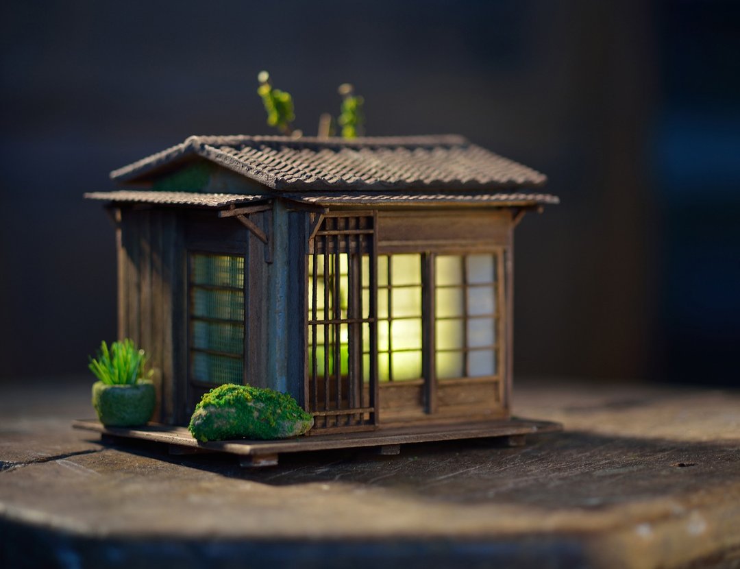 水泥老屋创作--日式青苔中庭老屋(订制) - 摆饰 - 水泥 咖啡色