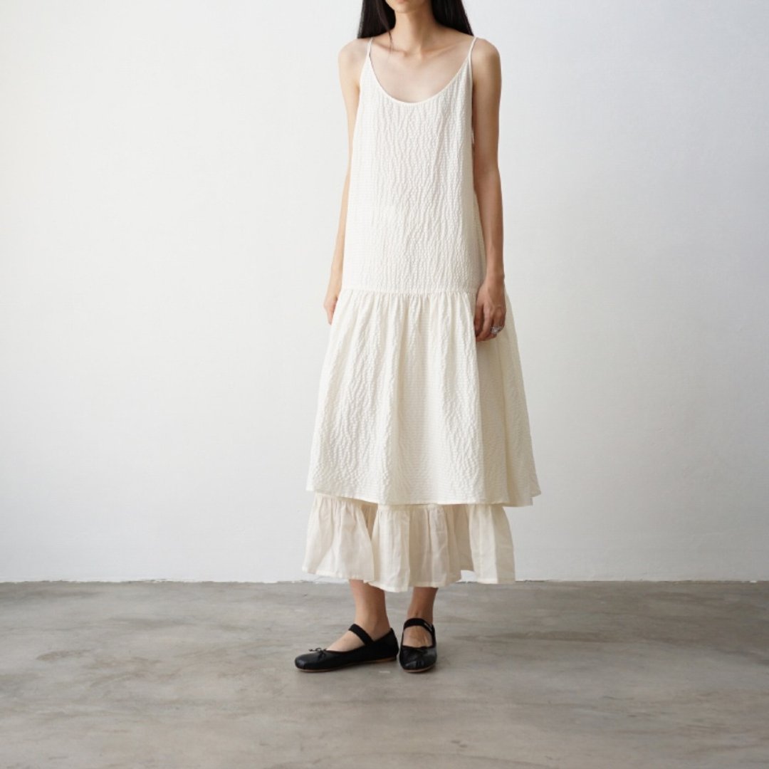 Silk Slip Dress - 洋装/连衣裙 - 棉 白色