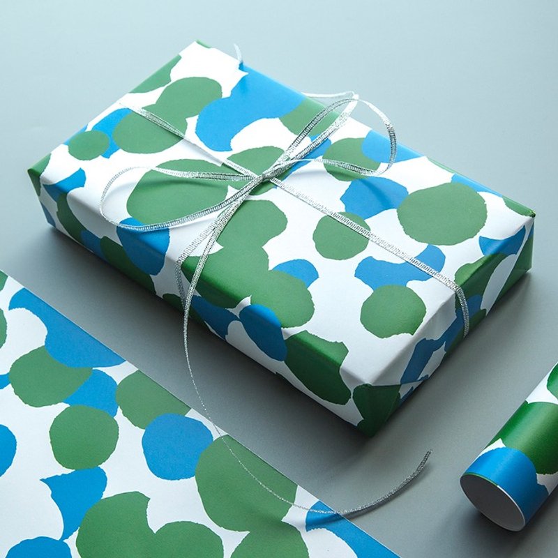 纸象公园原创设计礼物包装纸礼品包装纸蓝绿点几何图案 - 包装材料 - 纸 绿色