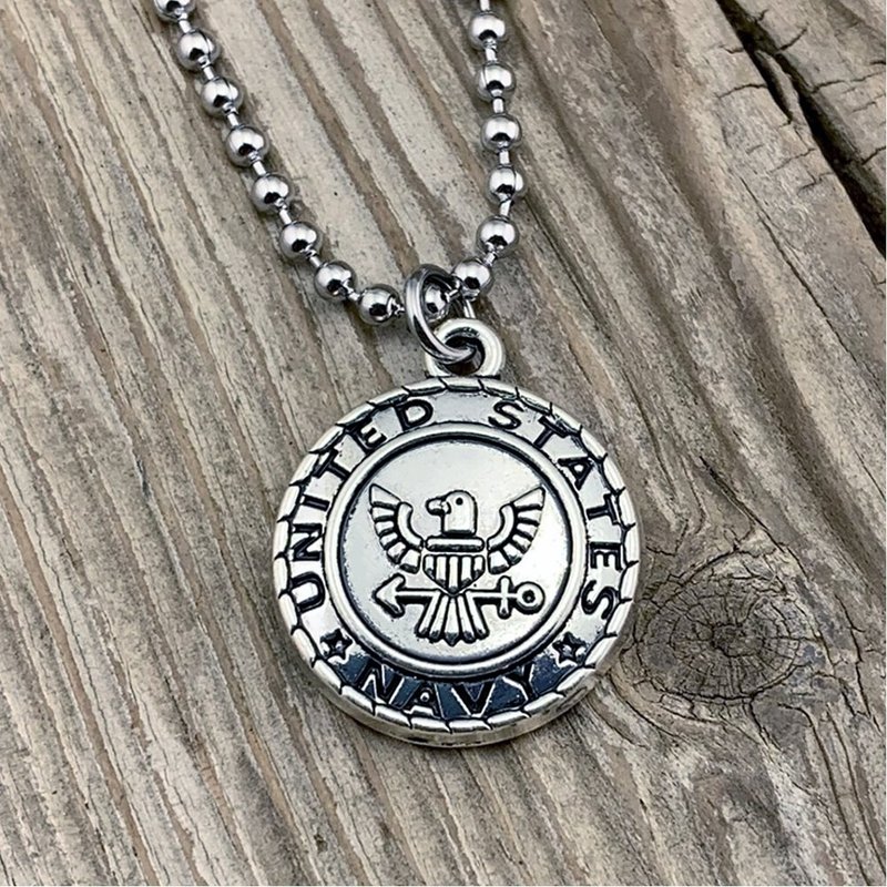 Bullet - 美军图腾 海军 复古徽章项链/男生金属造型军牌个性项链 - 项链 - 其他材质 