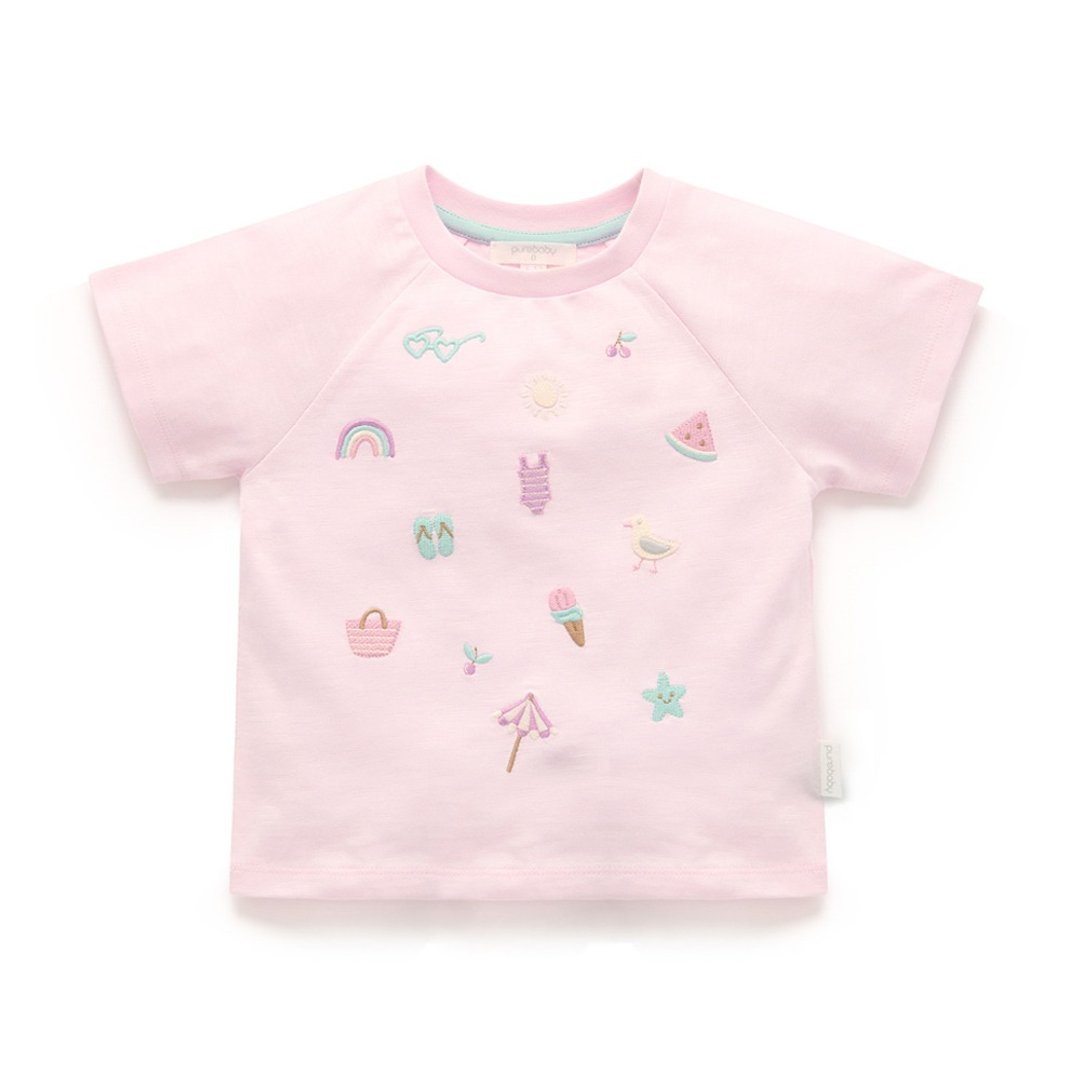 澳洲Purebaby有机棉女童装上衣12M-4T 粉红沙滩 - 童装上衣 - 棉 