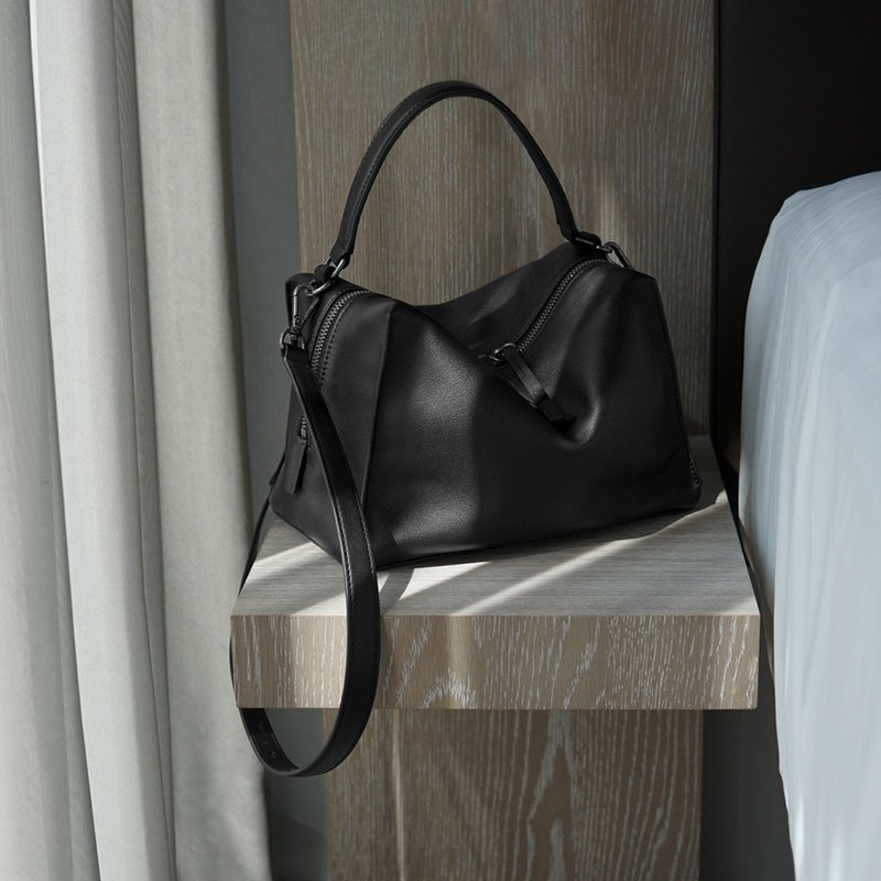 Valley Cube M Shoulder Bag黑-侧背包/斜背包 - 侧背包/斜挎包 - 真皮 黑色