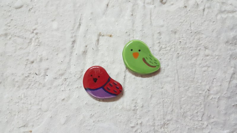 折衷鹦鹉  陶瓷别针 - 胸针 - 陶 多色