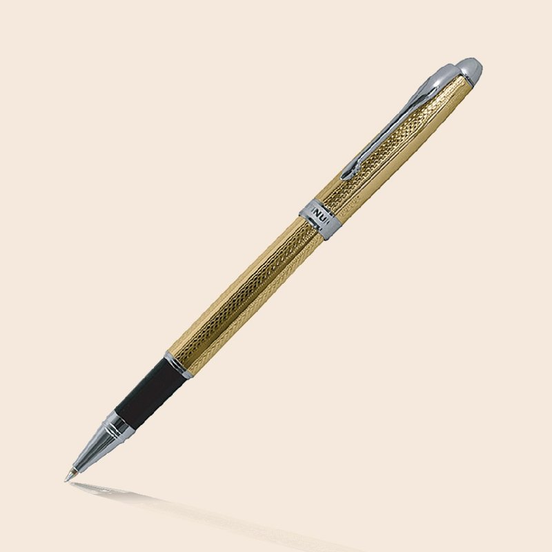 【PLATINUM 白金】原子笔 日系 雕花镀金 双色笔尖(BKG-1000) - 圆珠笔/中性笔 - 其他金属 金色