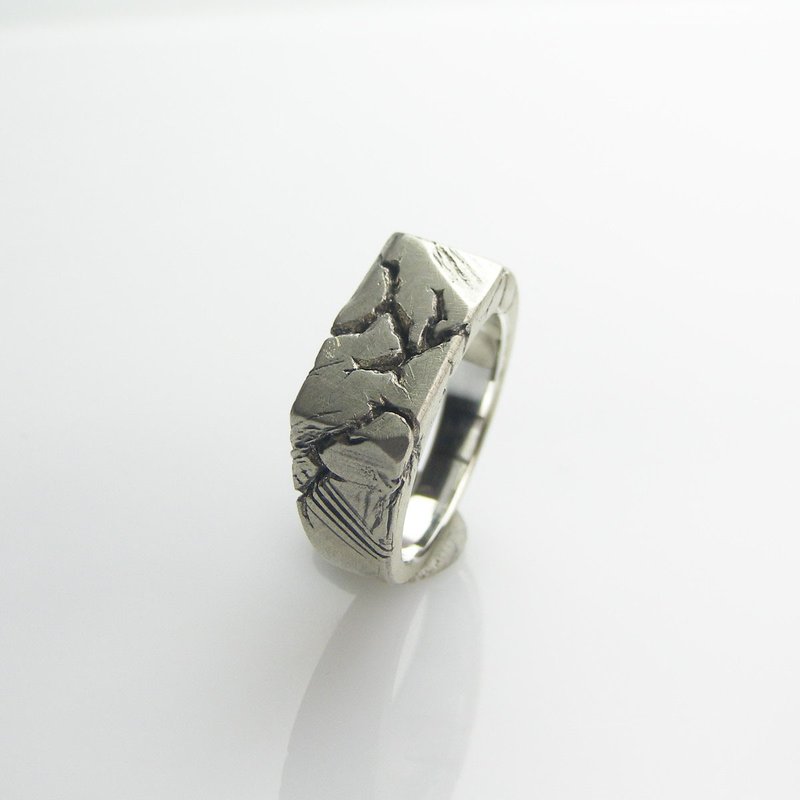 925戒指 裂纹 裂痕  925纯银 - 戒指 - 银 银色